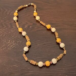 Wood and Cork Beaded Necklace